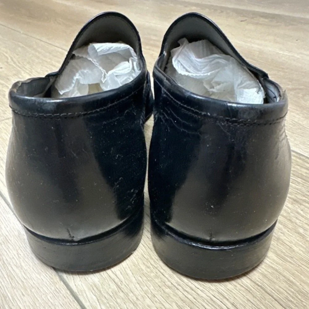 Lorenzo Banfi Milano Black Textured Leather Loafers Italy Mens Size 11